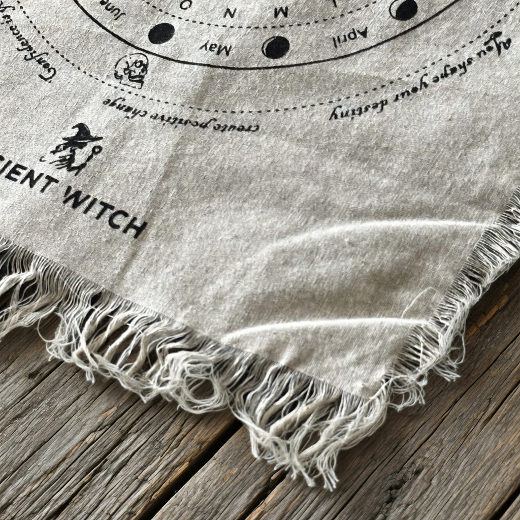 Woven fine cotton pendulum cloth, on a wooden surface
